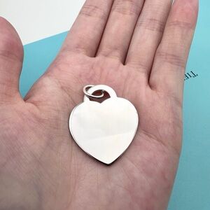 Tiffany & Co. New size L blank heart sterling silver